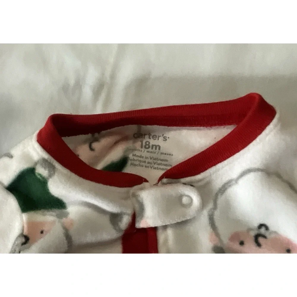 Carter's Santa/Christmas Footed Fleece Sleeper New -‎ 18 Month